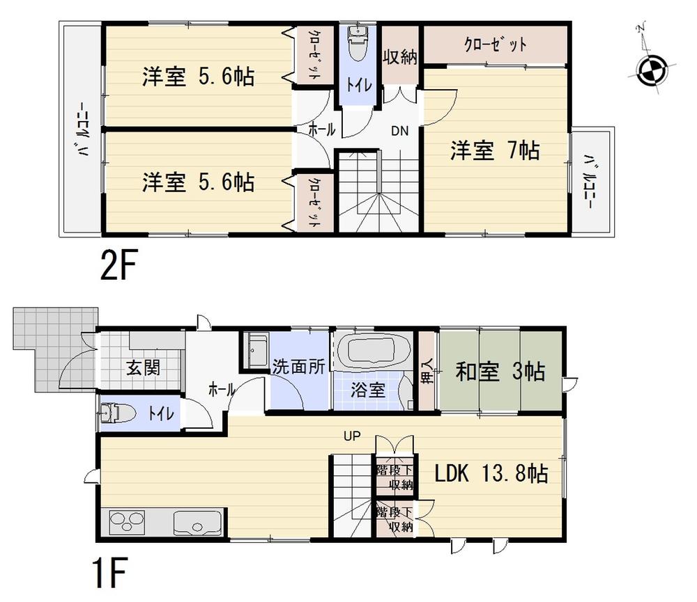 Floor plan. (B Building), Price 31,800,000 yen, 4LDK, Land area 100.29 sq m , Building area 91.1 sq m