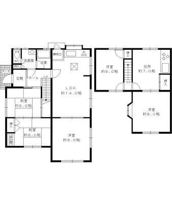 Floor plan. 19 million yen, 6DKK, Land area 148.96 sq m , Building area 114.26 sq m