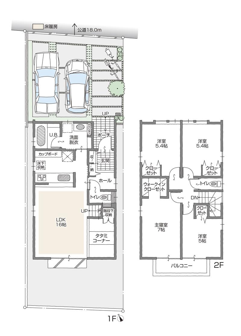 Floor plan. (A Building), Price 35,300,000 yen, 4LDK+2S, Land area 121.25 sq m , Building area 96.61 sq m