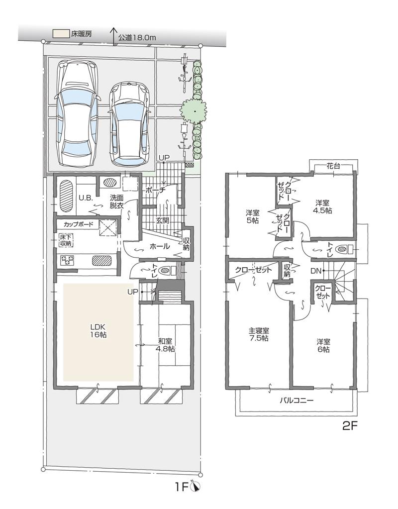 Floor plan. (C Building), Price 35,500,000 yen, 5LDK, Land area 122.86 sq m , Building area 98.82 sq m