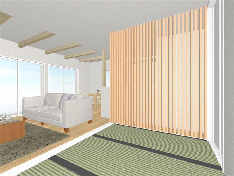 Rendering (introspection). Building D tatami corner image