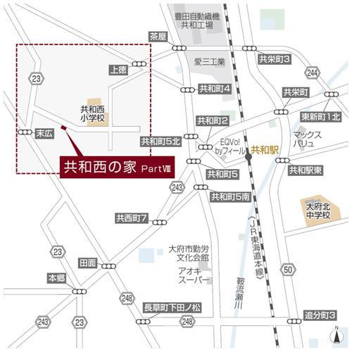 Local guide map. Wide-area view