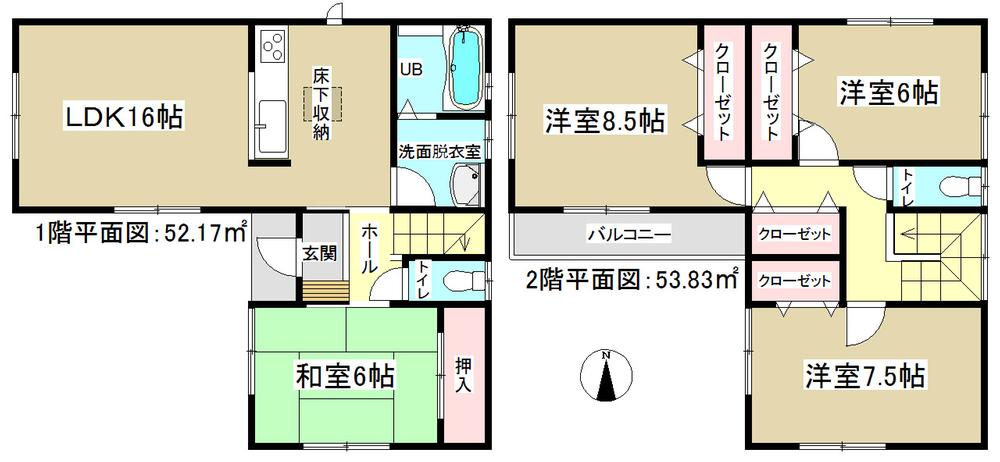 Floor plan. 29,800,000 yen, 4LDK, Land area 111.83 sq m , Building area 106 sq m