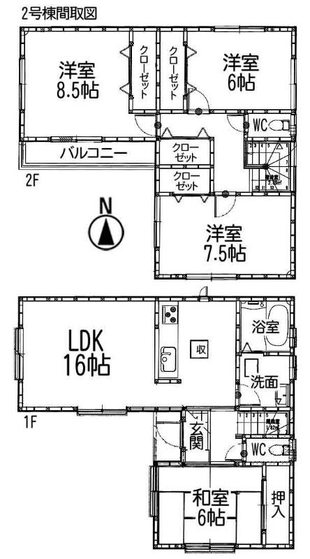 Floor plan. 29,800,000 yen, 4LDK, Land area 111.83 sq m , Building area 106 sq m is a large kitchen behind! 