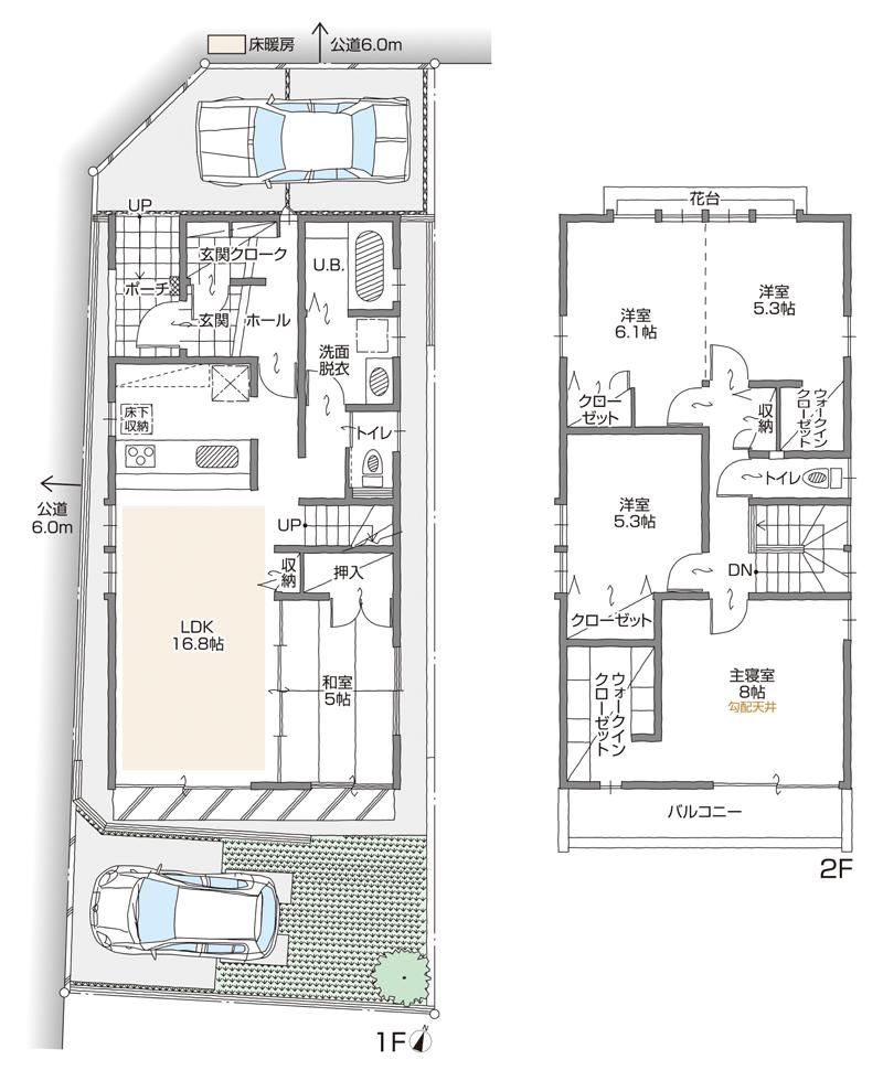 Floor plan. (A Building), Price 44,800,000 yen, 5LDK+2S, Land area 121.39 sq m , Building area 116.53 sq m