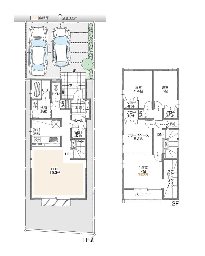 Floor plan. (D Building), Price 36,900,000 yen, 3LDK+2S, Land area 122.3 sq m , Building area 108.36 sq m