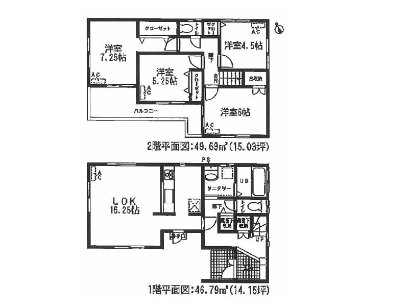 Floor plan. 29,800,000 yen, 4LDK, Land area 115.71 sq m , Building area 96.48 sq m 1 Building