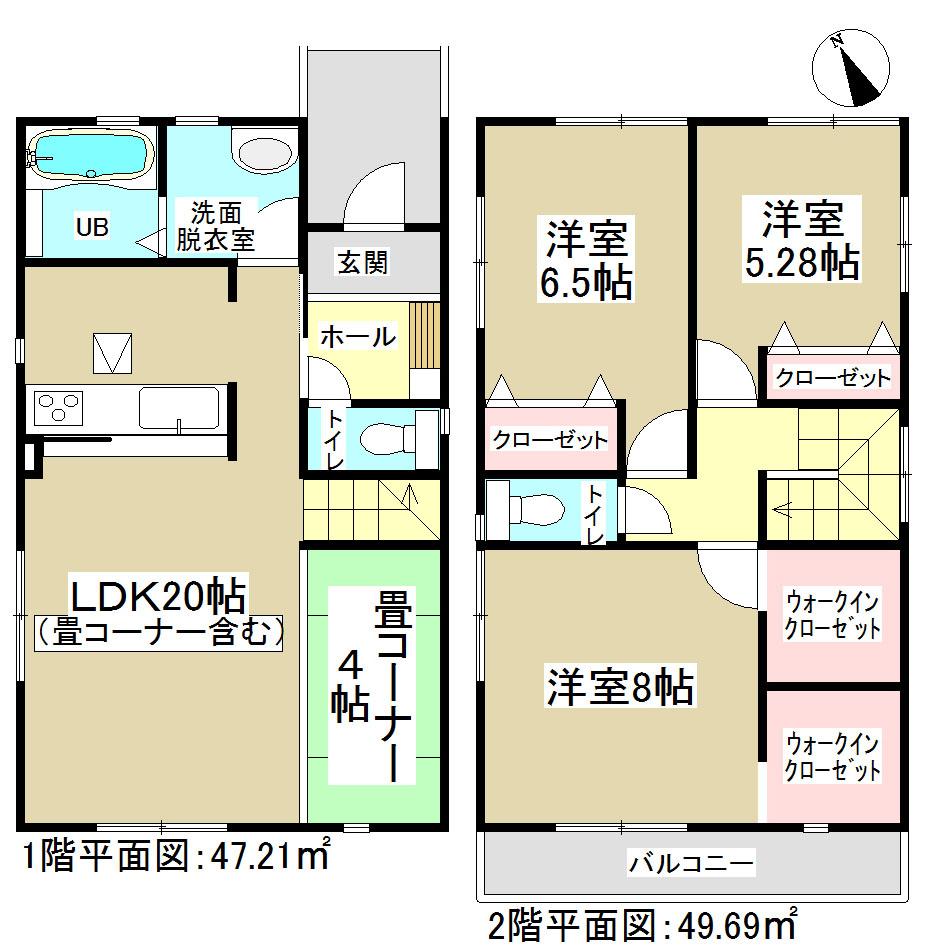 Floor plan. (1 Building), Price 28,300,000 yen, 3LDK+S, Land area 130.99 sq m , Building area 96.9 sq m