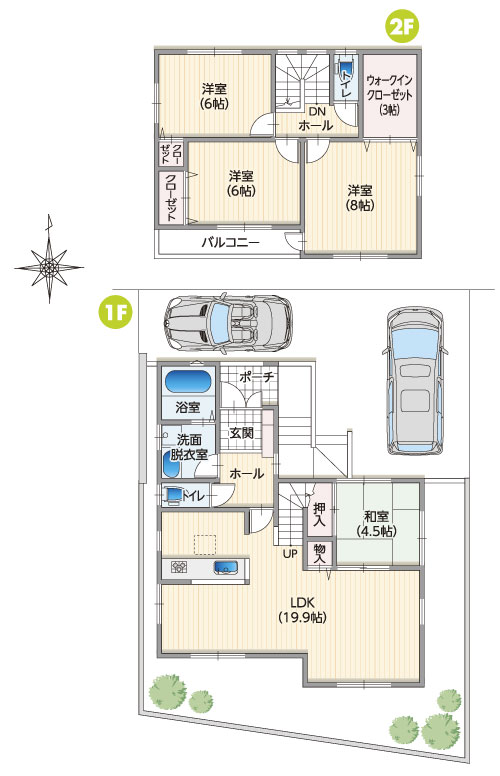 Building plan example (floor plan). Obu until elementary school 870m