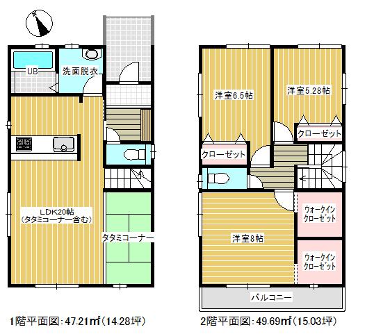 Floor plan. (1 Building), Price 28,300,000 yen, 3LDK, Land area 130.99 sq m , Building area 96.9 sq m