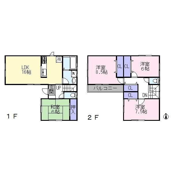 Floor plan. 29,800,000 yen, 4LDK, Land area 111.83 sq m , Building area 106 sq m