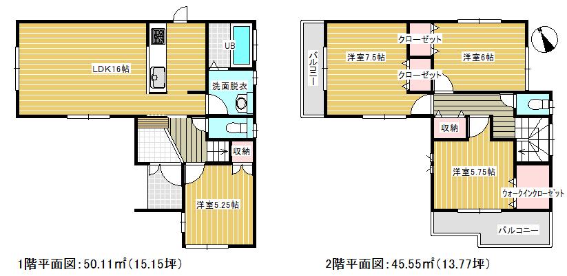 Floor plan. (Building 2), Price 28.8 million yen, 4LDK, Land area 115.72 sq m , Building area 95.66 sq m