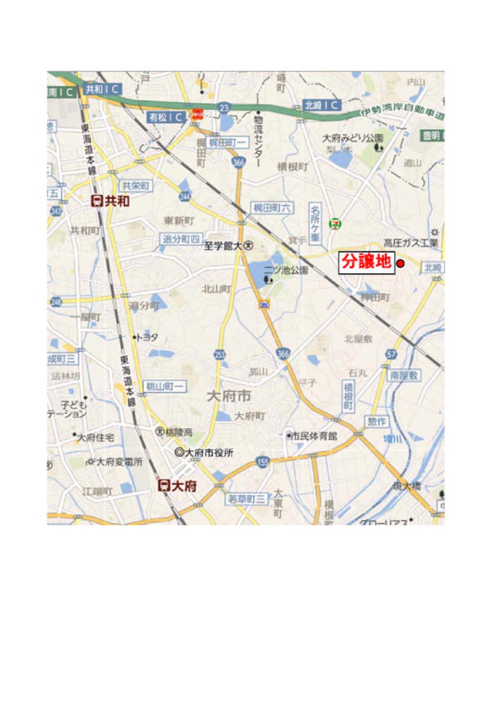 Local guide map. Please be straight north from Kanda elementary school east road. Please go on the rented map to reference or Kitazaki the intersection to the west.
