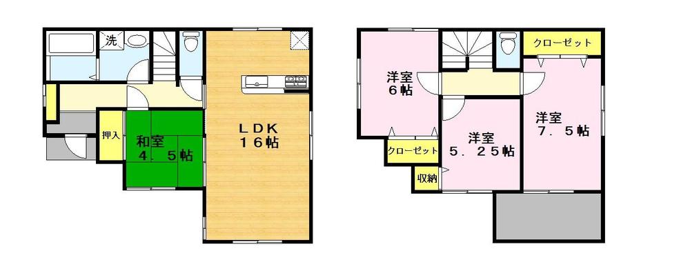 Floor plan. 28.8 million yen, 4LDK, Land area 122.46 sq m , Building area 94.41 sq m