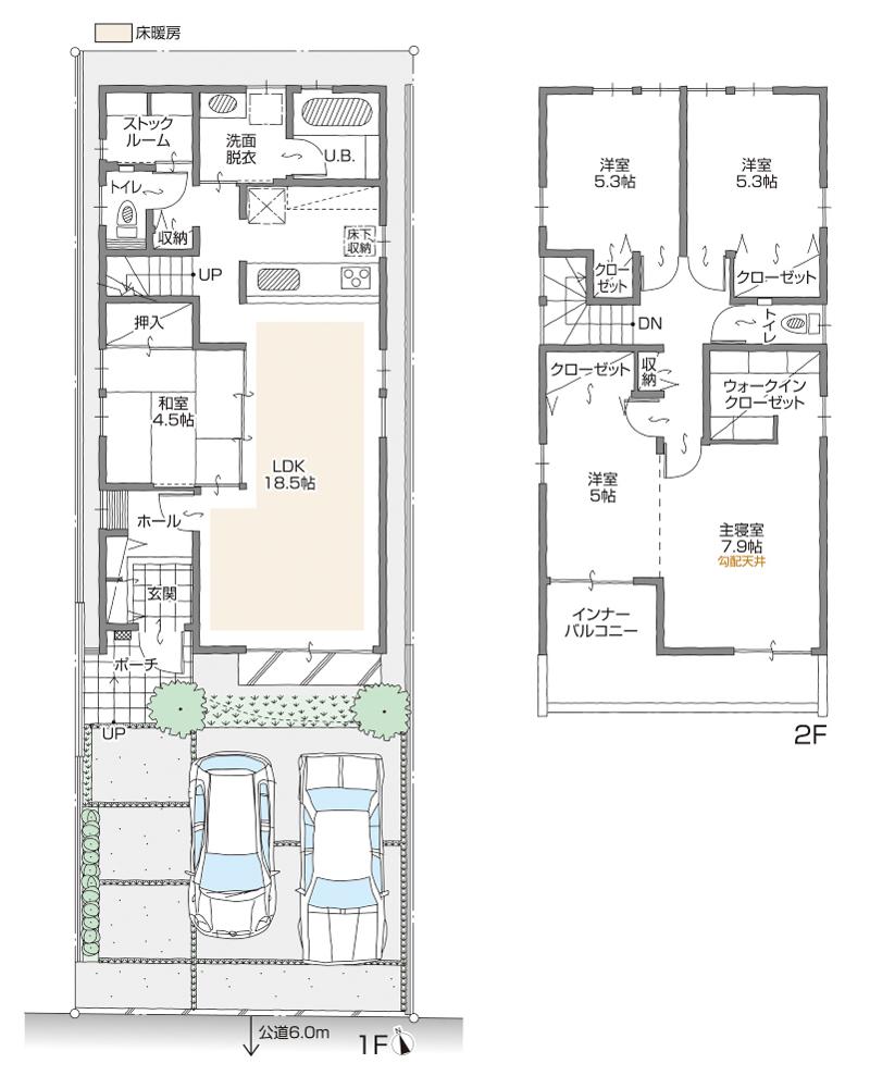 Floor plan. (I Building), Price 43,800,000 yen, 5LDK+2S, Land area 123.7 sq m , Building area 115.32 sq m