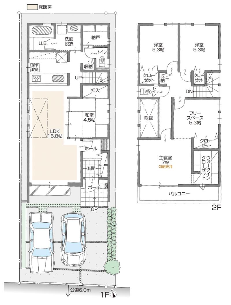 Floor plan. (K Building), Price 43,500,000 yen, 4LDK+3S, Land area 120.69 sq m , Building area 114.7 sq m