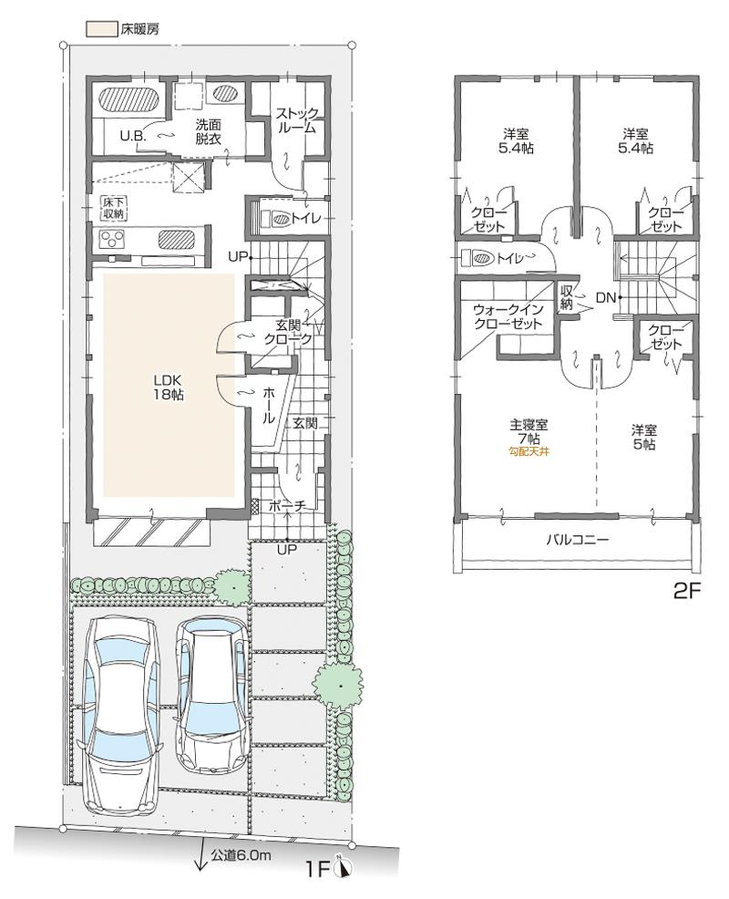 Floor plan. (L Building), Price 42,500,000 yen, 4LDK+3S, Land area 120.1 sq m , Building area 107.39 sq m