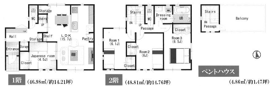 Floor plan. 32,800,000 yen, 4LDK, Land area 97.1 sq m , Building area 100.65 sq m