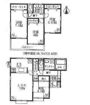 Floor plan. (1 Building), Price 30,800,000 yen, 4LDK, Land area 133.2 sq m , Building area 95.24 sq m