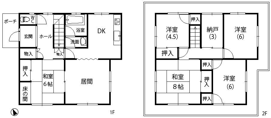 Floor plan. 21,200,000 yen, 5LDK + S (storeroom), Land area 151 sq m , Building area 117.62 sq m