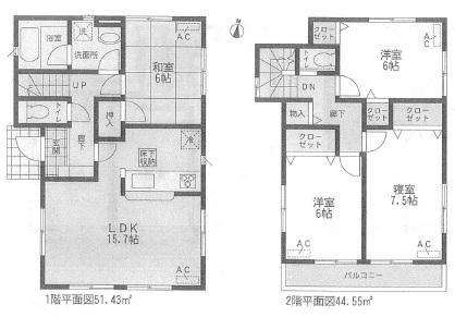 Floor plan. 29,900,000 yen, 4LDK, Land area 143.04 sq m , Building area 95.98 sq m