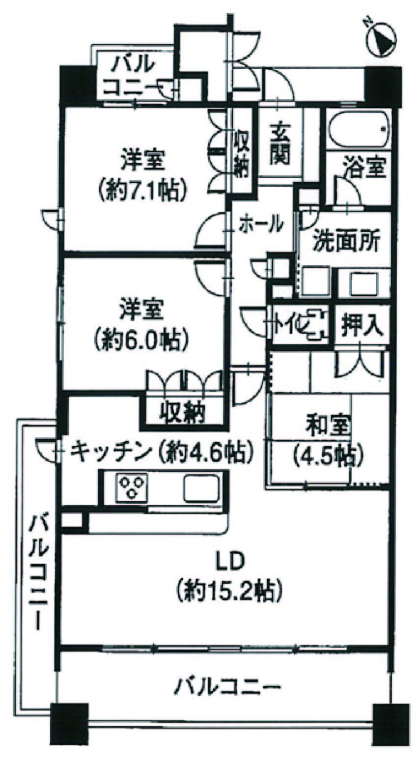 Floor plan. 3LDK, Price 21.9 million yen, Occupied area 80.56 sq m , Balcony area 21.76 sq m