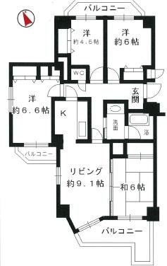 Floor plan. 4LDK, Price 14.9 million yen, Occupied area 82.07 sq m , Balcony area 14.28 sq m
