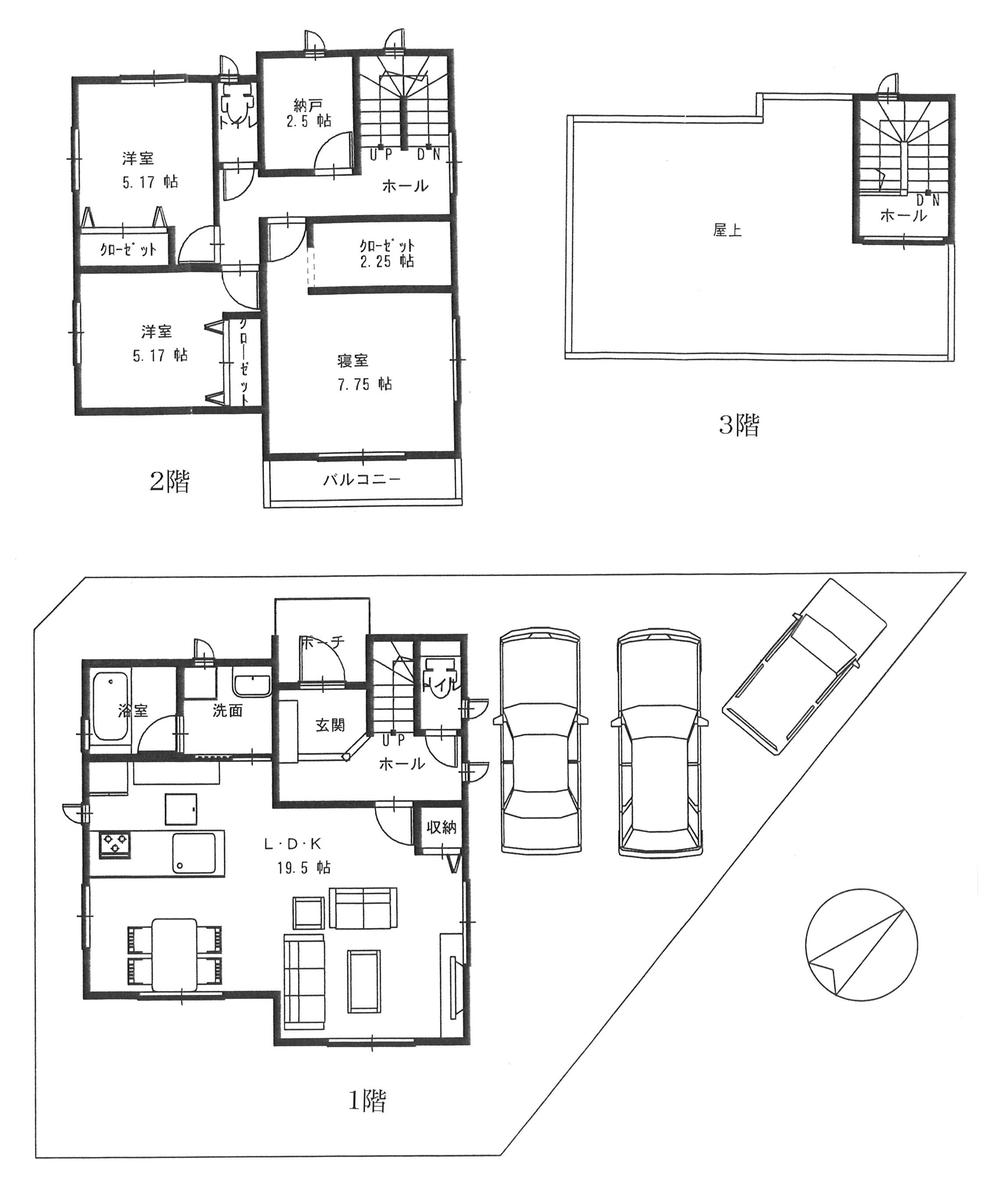 Floor plan. (II period Building E), Price 33,980,000 yen, 3LDK+S, Land area 148.77 sq m , Building area 106.01 sq m
