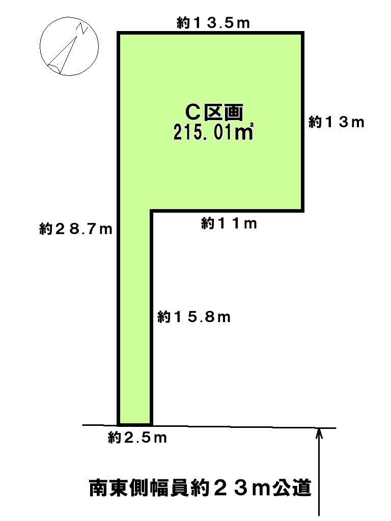 Compartment figure. Land price 14 million yen, Land area 215.01 sq m