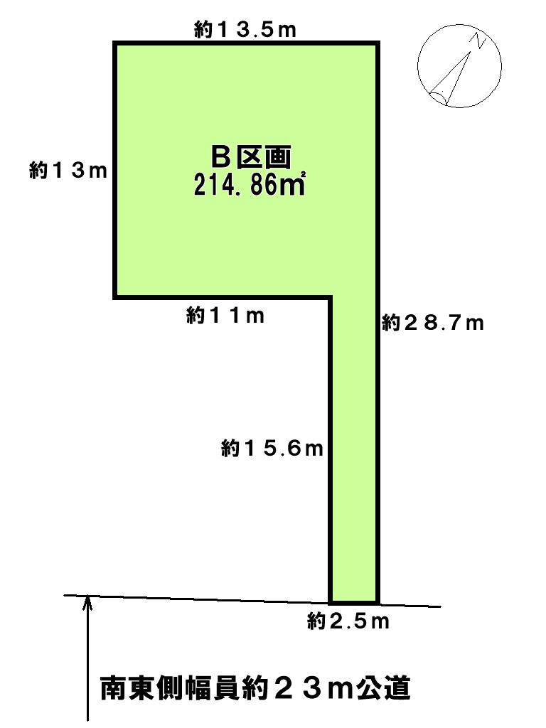 Compartment figure. Land price 14 million yen, Land area 214.86 sq m