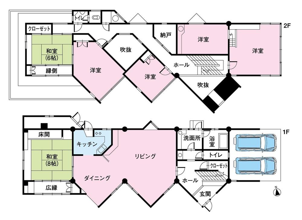 Floor plan. 44,800,000 yen, 6LDK + S (storeroom), Land area 447.97 sq m , Building area 228.68 sq m