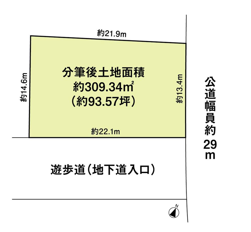 Compartment figure. Land price 45,500,000 yen, Land area 309.34 sq m