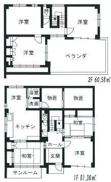 Floor plan. 49,800,000 yen, 6LDK, Land area 294.9 sq m , Building area 141.88 sq m
