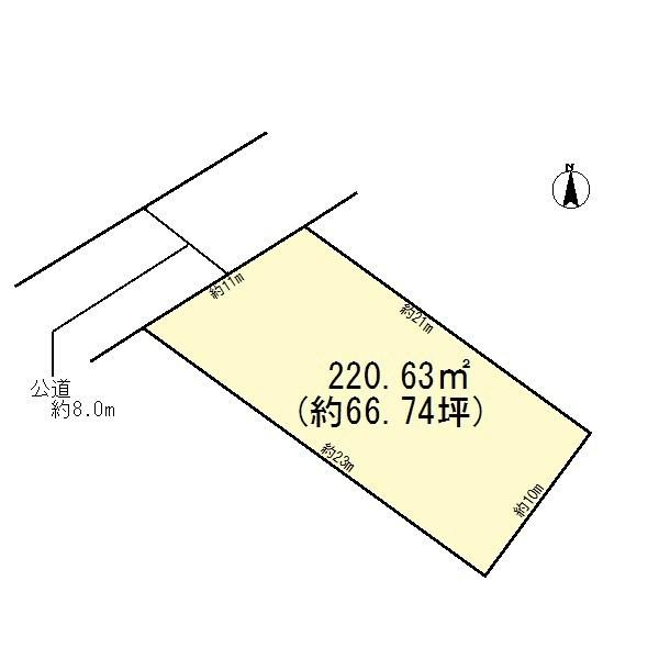 Compartment figure. Land price 22 million yen, Land area 220.63 sq m