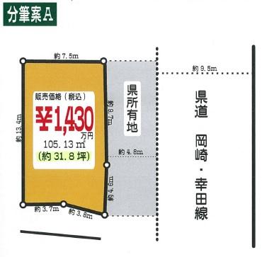 Compartment figure. Land price 14.3 million yen, Land area 105.13 sq m
