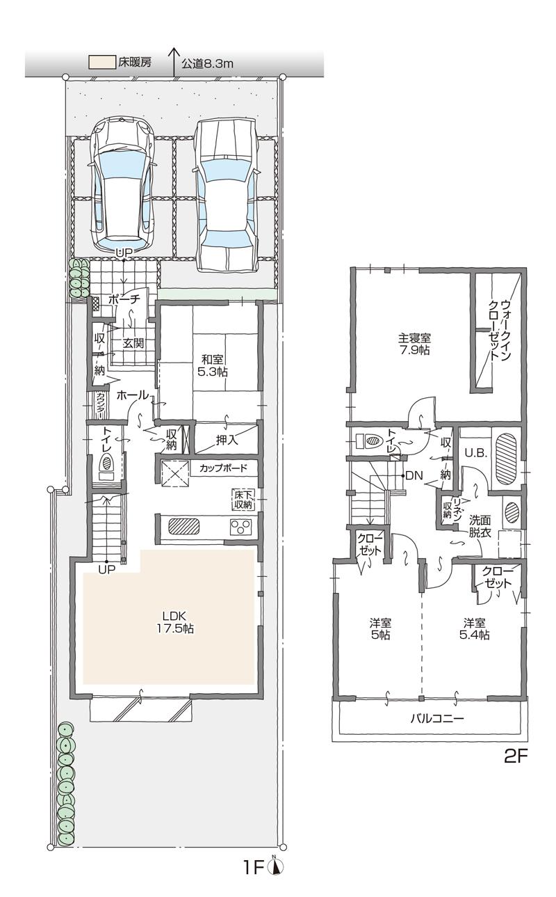 Floor plan. (D Building), Price 34,800,000 yen, 4LDK+S, Land area 122.2 sq m , Building area 101.87 sq m