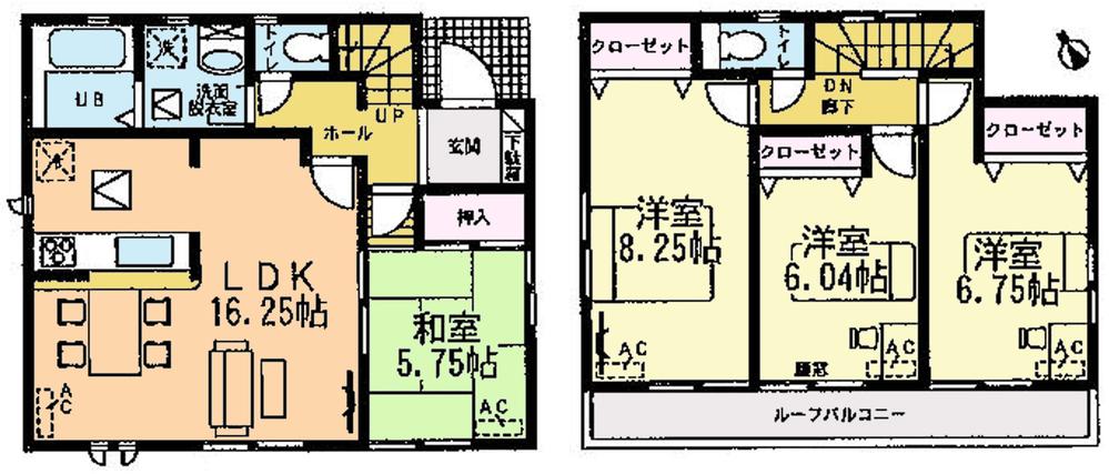 Floor plan. (Building 2), Price 25,800,000 yen, 4LDK, Land area 167.25 sq m , Building area 99.38 sq m