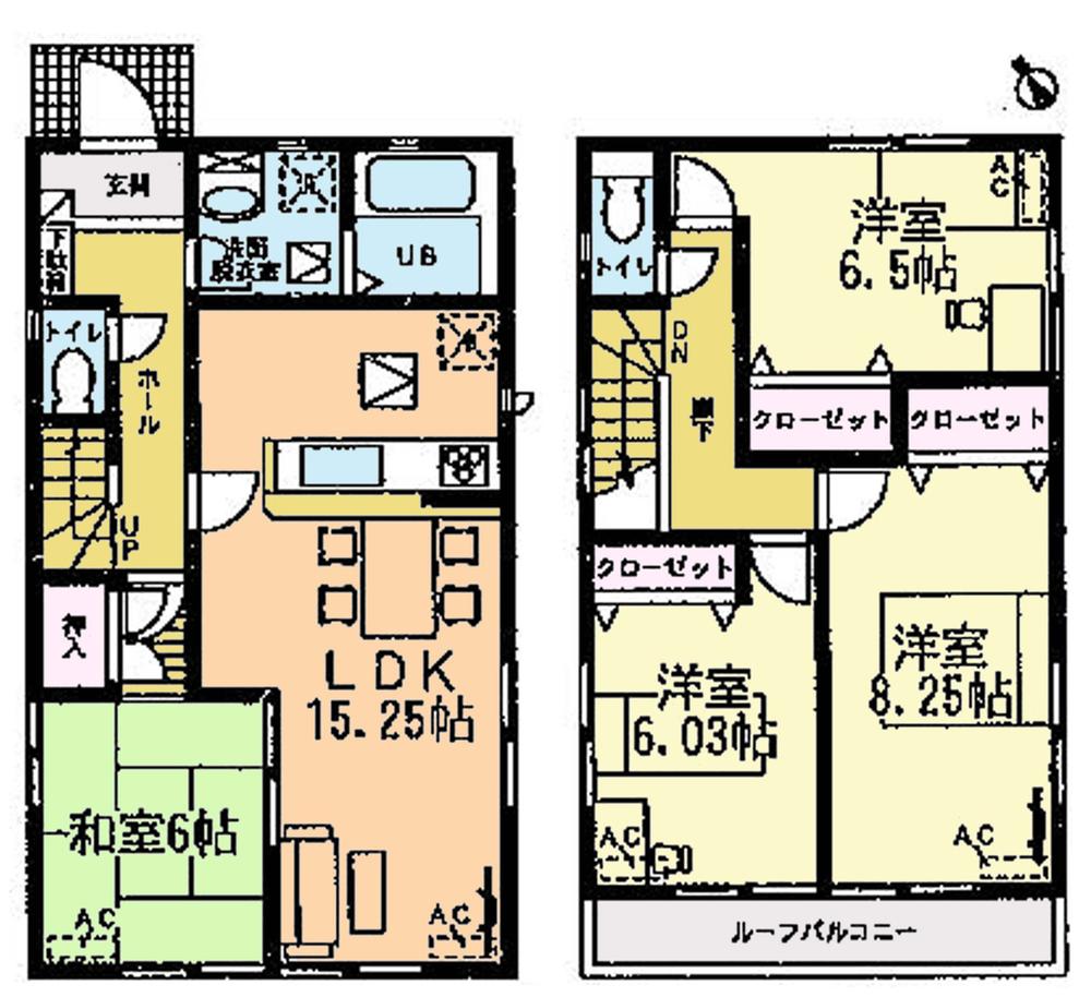 Floor plan. (3 Building), Price 26,800,000 yen, 4LDK, Land area 126.49 sq m , Building area 99.39 sq m
