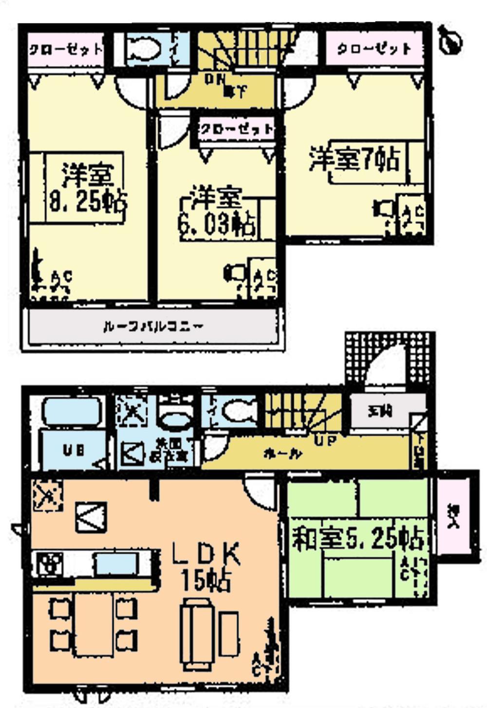 Floor plan. (4 Building), Price 23.8 million yen, 4LDK, Land area 153.39 sq m , Building area 97.72 sq m