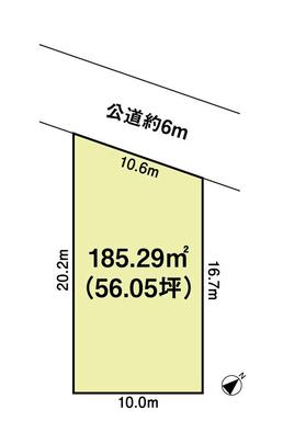 Compartment figure. Land price 15.8 million yen, Land area 185.29 sq m