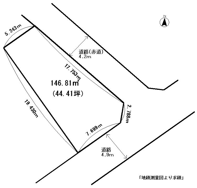 Compartment figure. Land price 14 million yen, Land area 146.81 sq m land plan view (confirmed)