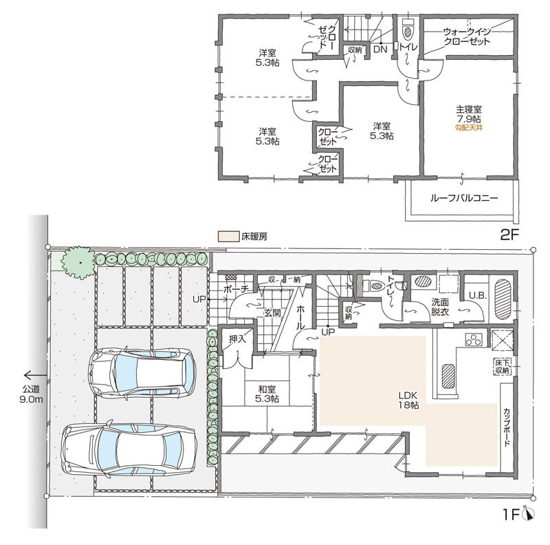 Floor plan. (C Building), Price 37,800,000 yen, 5LDK+S, Land area 138.49 sq m , Building area 112.09 sq m