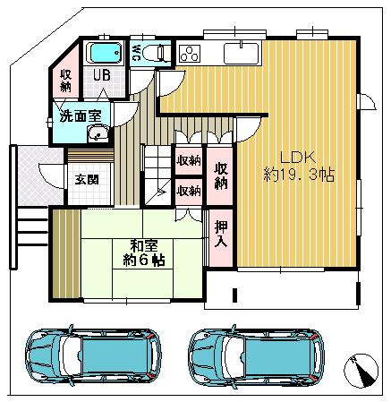 Floor plan. 23.8 million yen, 4LDK + 2S (storeroom), Land area 130.12 sq m , Building area 121.31 sq m 1 Kaikan floor plan