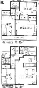 Floor plan. 30,800,000 yen, 4LDK, Land area 161.99 sq m , Building area 98.56 sq m