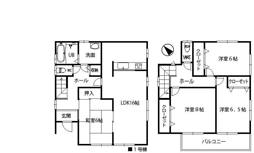 Floor plan. Price 27,800,000 yen, 4LDK, Land area 168.25 sq m , Building area 106 sq m