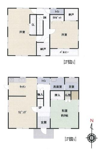 Floor plan. 27.5 million yen, 3LDK + 2S (storeroom), Land area 216.78 sq m , Building area 136 sq m