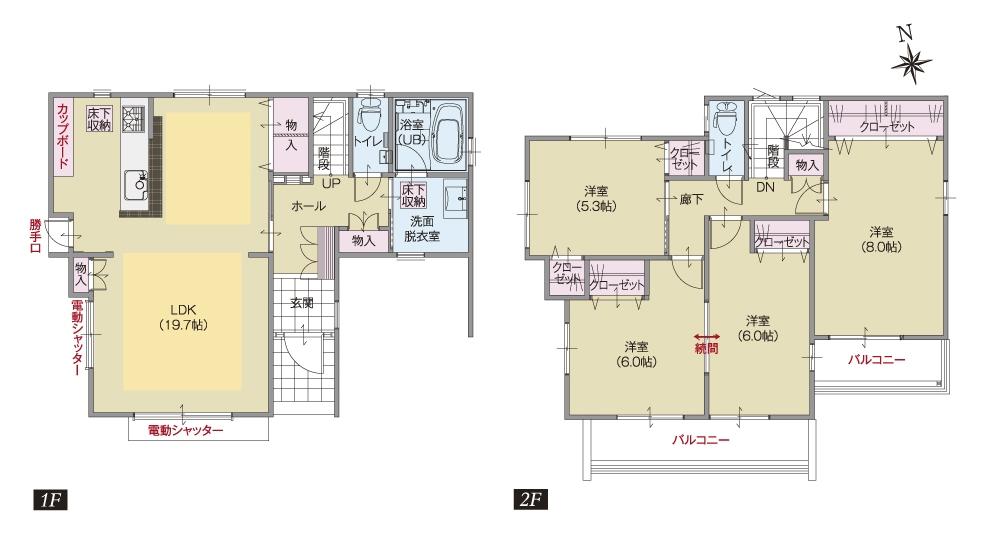 Floor plan. (T-4), Price 36,800,000 yen, 4LDK, Land area 122.06 sq m , Building area 119.02 sq m