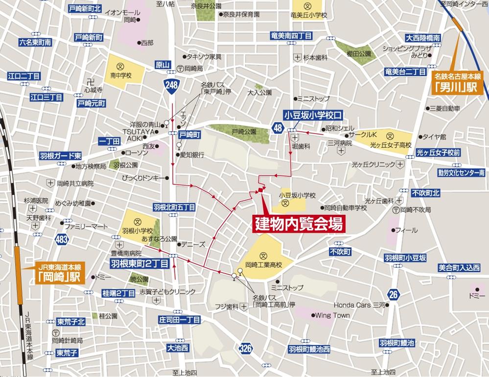 Local guide map. If you use a car navigation system, please enter "Okazaki Tozaki-cho Fujisema 10 No. 9" / Local guide map