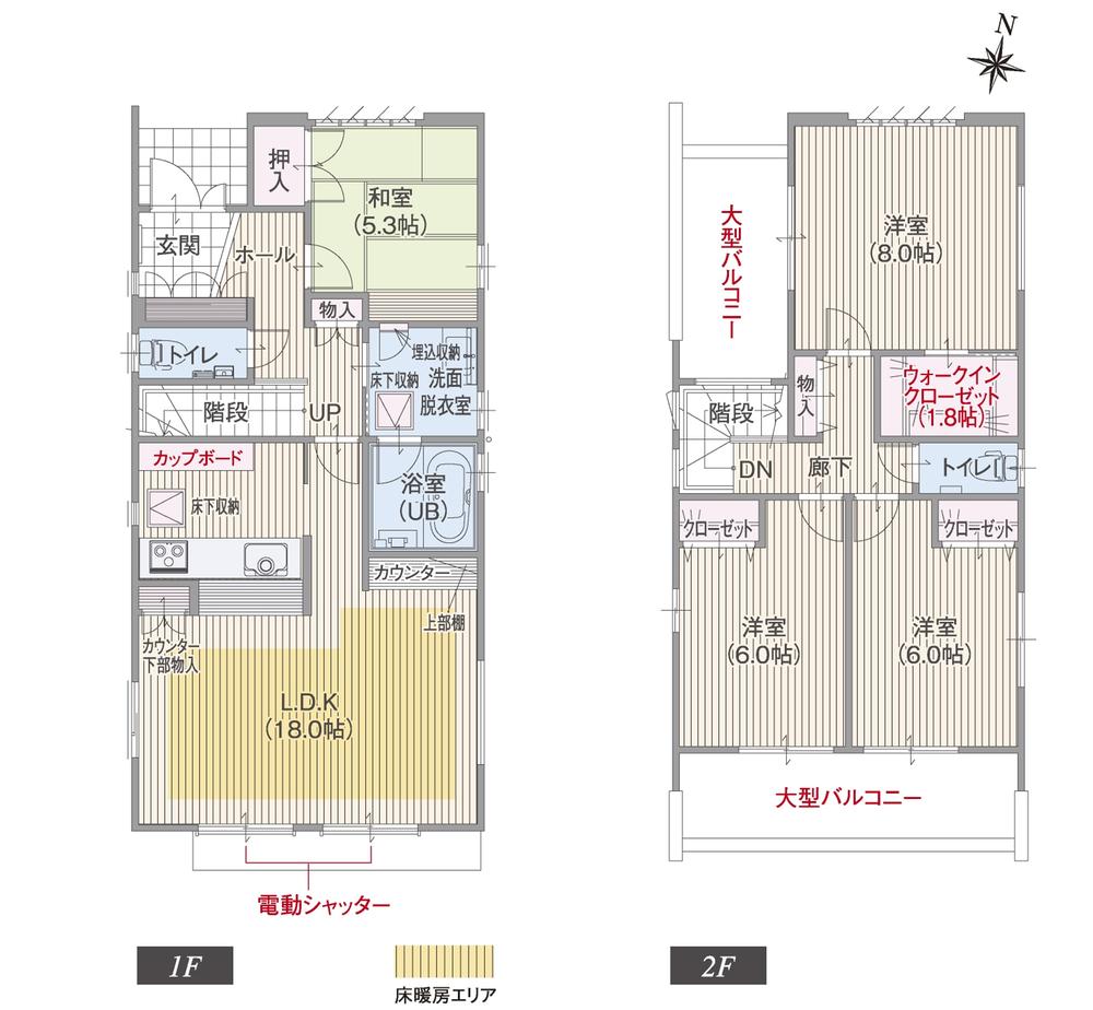 Floor plan. (T-2), Price 38,800,000 yen, 4LDK, Land area 136.48 sq m , Building area 105.03 sq m