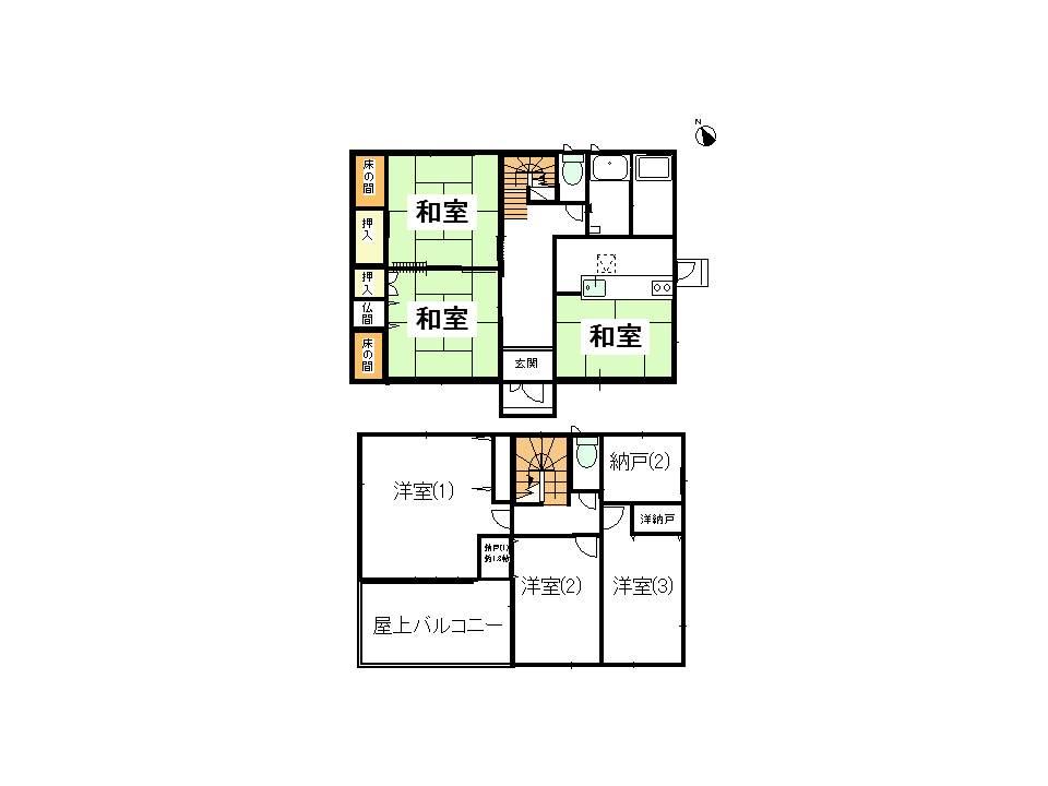 Floor plan. 29,880,000 yen, 6K + S (storeroom), Land area 186.54 sq m , Building area 138.72 sq m floor plan